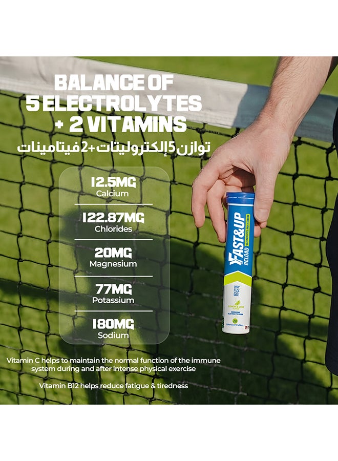 FAST&UP Reload - Electrolye Hydration Drink - 80 Effervescent Tablets, Lemon Lime Flavour - Image 3