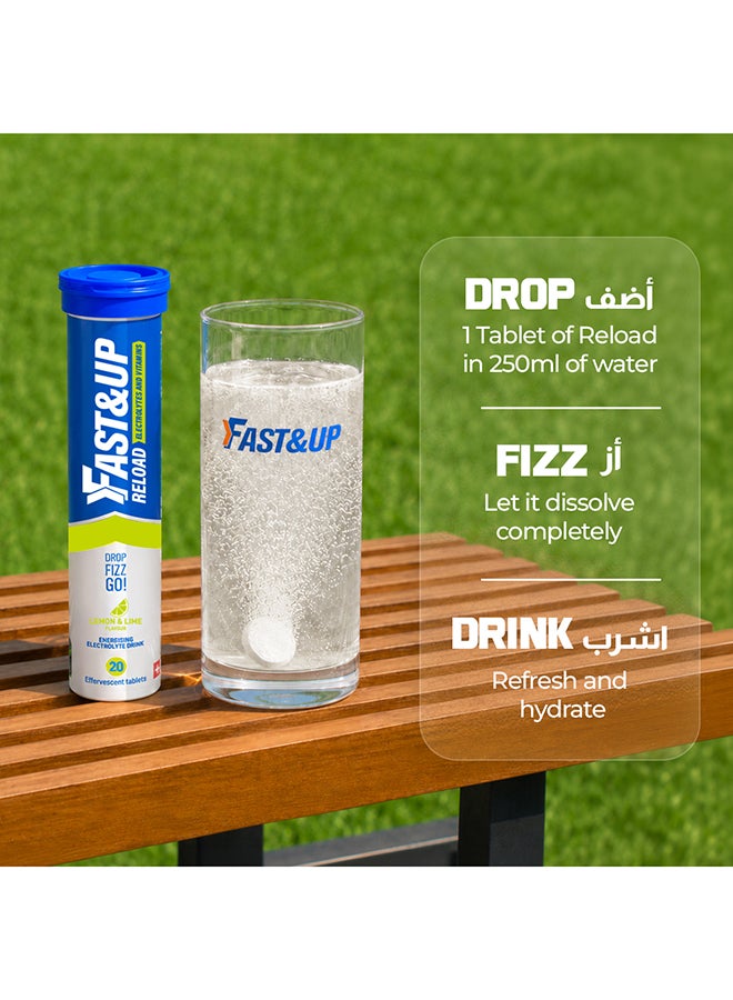 FAST&UP Reload - Electrolye Hydration Drink - 80 Effervescent Tablets, Lemon Lime Flavour - Image 5