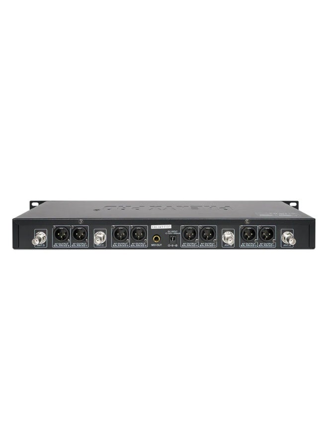 Phenyx Pro PTU-6000-4H4B Eight-Channel UHF Wireless Microphone System – 4 Handheld Mics & 4 Bodypacks, Auto-Scan, 328ft Range, Rack-Mountable, All-Metal Build, For DJs, Churches & Live Events - Image 3