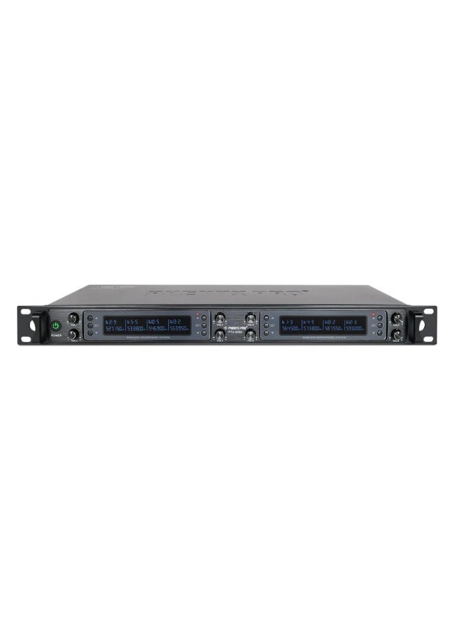 Phenyx Pro PTU-6000-4H4B Eight-Channel UHF Wireless Microphone System – 4 Handheld Mics & 4 Bodypacks, Auto-Scan, 328ft Range, Rack-Mountable, All-Metal Build, For DJs, Churches & Live Events - Image 2