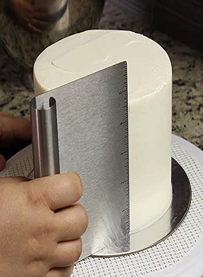 TREXEE Multi-Purpose Stainless Steel Pizza Dough Scraper Cutter Baking Pastry Spatulas Cake Cake Scraper Chopper Dough Cutter Fondant Cream Spatulas Kitchen DIY Baking Decorating Tools (Cake Scraper) - Image 3