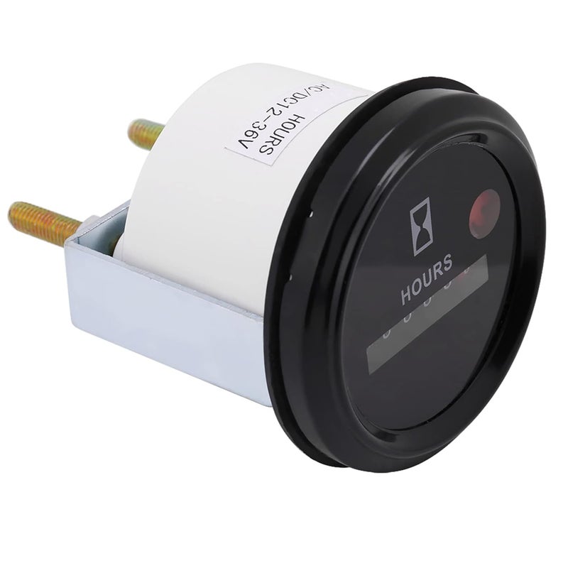 12-36V DC AC 6 Digits Accurate Round Quartz Hour Meter Gauge Tester for Boat Car Truck Engine - Image 4