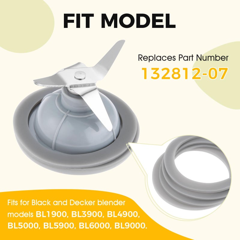 DRELD بديل لحلقة مطاطية لخلاط بلاك آند ديكر، استبدال 132812-07، متوافق مع خلاط بلاك آند ديكر BL1900 BL3900 BL4900 BL5000 BL5900 BL6000 (عبوة من 4) - Image 4