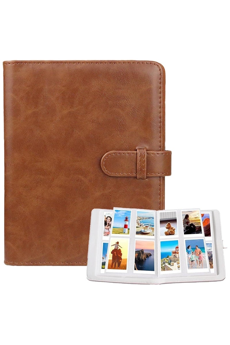 الروهيت ألبوم صور صغير يحتوي على 128 جيبًا لكاميرا فوجي فيلم إنستاكس ميني، وكاميرا بولارويد سناب، وكاميرات سوشيال ماتيك الفورية (بني) - Image 1