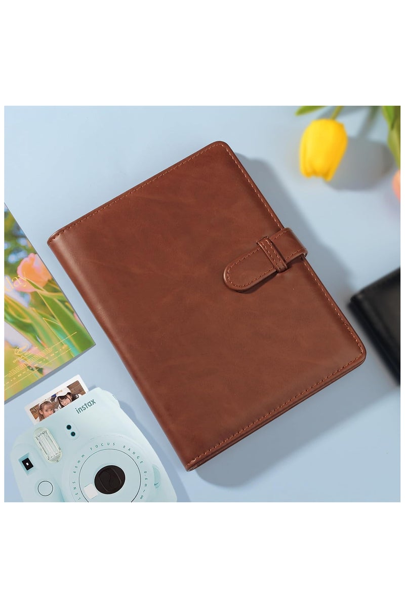 الروهيت ألبوم صور صغير يحتوي على 128 جيبًا لكاميرا فوجي فيلم إنستاكس ميني، وكاميرا بولارويد سناب، وكاميرات سوشيال ماتيك الفورية (بني) - Image 4