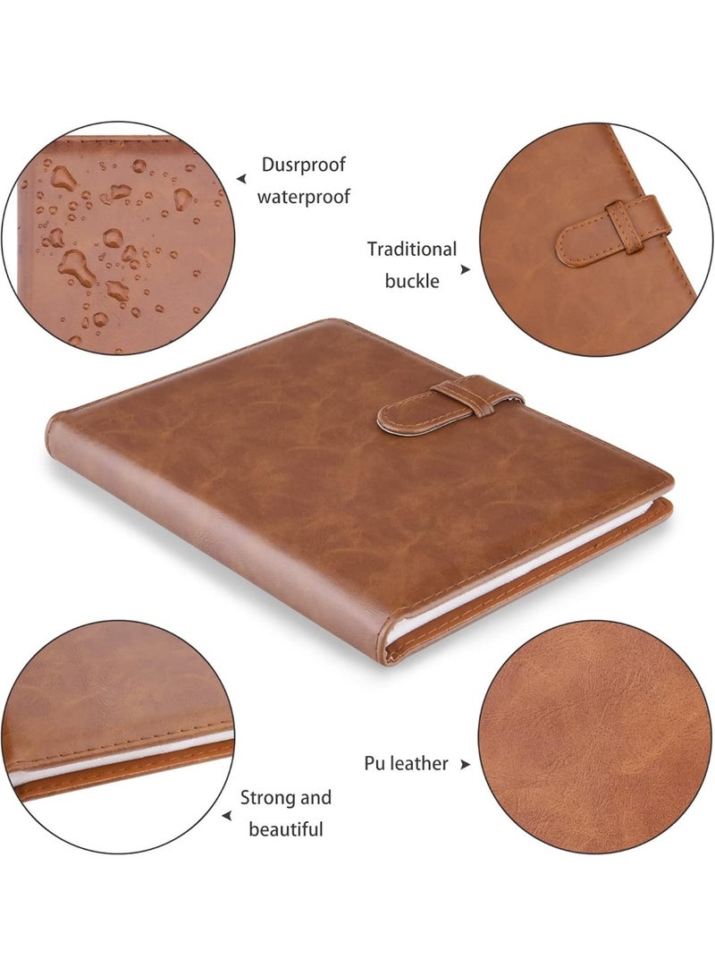 Alruht 128 Pockets Photo Album for 3 Inch Photos, PU Leather Cover Mini Picture Holder, Portable Book-Style Album for Family Wedding Graduation Baby Pictures, Home Decor and Gift (Brown) - Image 3