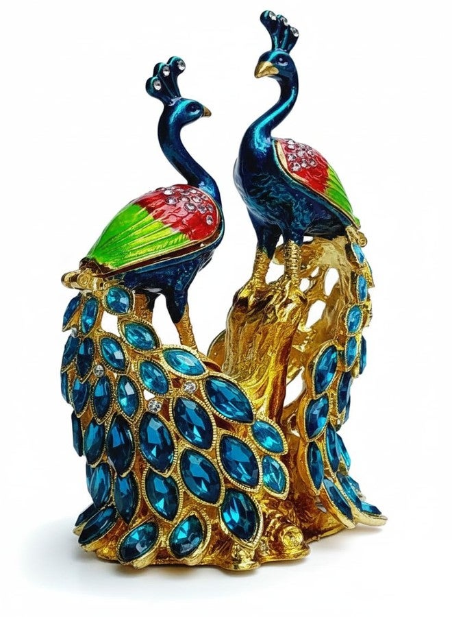 ARTISKRITI Peacock Decoration Items Showpiece, Home and Temple Decor, Artificial Peacocks for Kanha Ji Mandir Decoration, Blue - Image 3