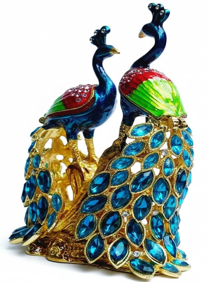 ARTISKRITI Peacock Decoration Items Showpiece, Home and Temple Decor, Artificial Peacocks for Kanha Ji Mandir Decoration, Blue - Image 2