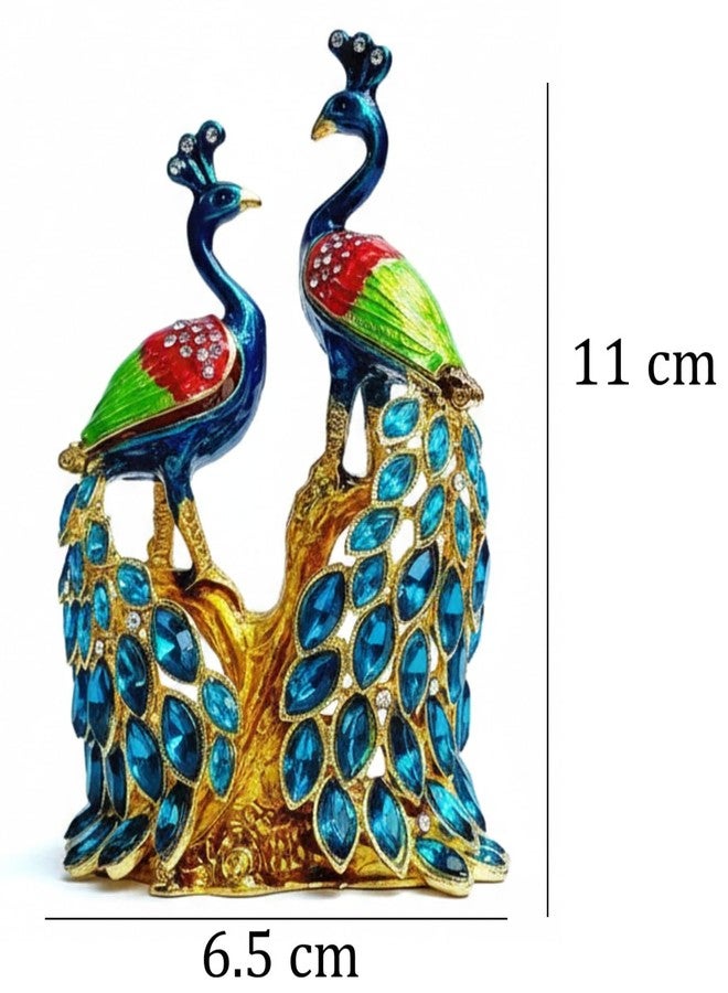 ARTISKRITI Peacock Decoration Items Showpiece, Home and Temple Decor, Artificial Peacocks for Kanha Ji Mandir Decoration, Blue - Image 5