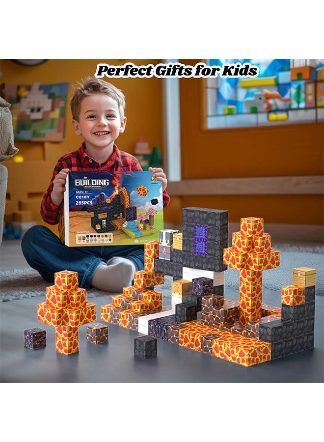 Beauenty 285PCS Magnetic Blocks for Boys & Girls Age 3-8, STEM Montessori Sensory Toys for Toddlers, Gifts for 3+ Years Old Kids, 2CM  Magnetic Building Cubes Must Haves Construction Toys - Image 2