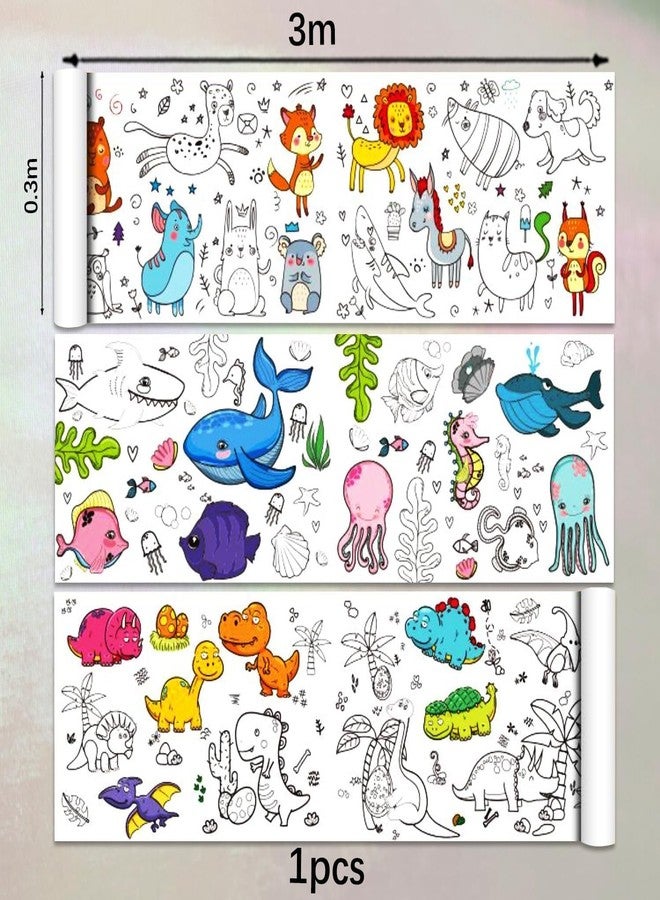 Parshya Drawing Paper Roll, 30 x 300 Cm Large Coloring Poster for Toddlers, Art Paper, Kids Coloring Drawing Paper Roll Best Birthday Gift Kids(Random Deisgn) - Image 2