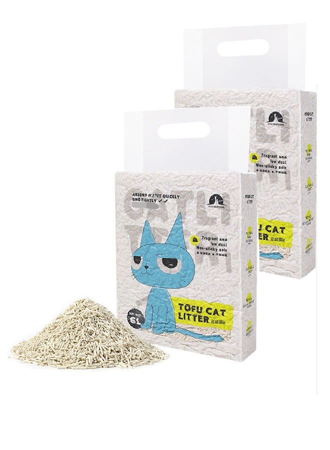 JCB CHIC Tofu Cat Litter, 12L Degradable Cat Litter Sand Flushable Clumping Cat Litter Pellets, Scented Ultra Absorbent Bentonite Kitty Litter Deodorizer Kittens Litter Odor-Free Natural(Original 2pcs) - Image 1