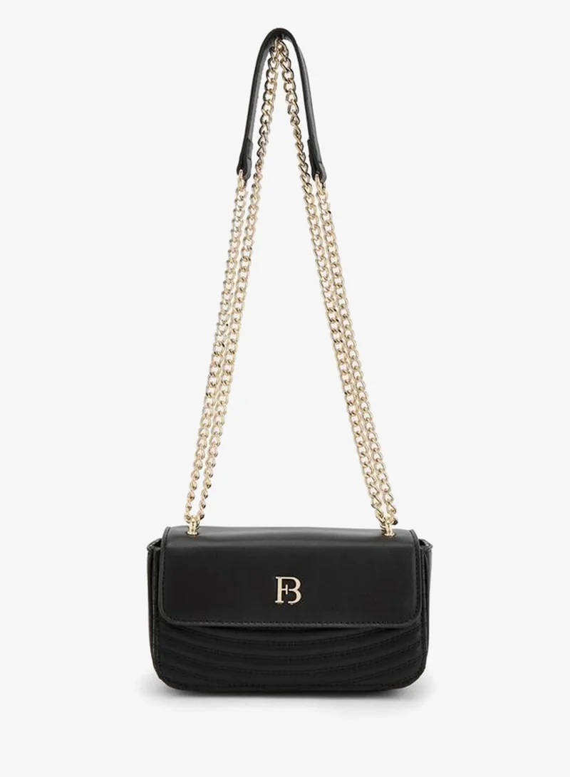 Textured Crossbody Bag With Chain Strap