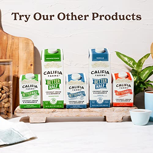 Califia Farms - Unsweetened Better Half, Half and Half Substitute, 32 Oz (Pack of 6), Almond Milk, Coconut Cream, Coffee Creamer, Keto, Shelf Stable, Dairy Free, Plant Based, Vegan - Image 5