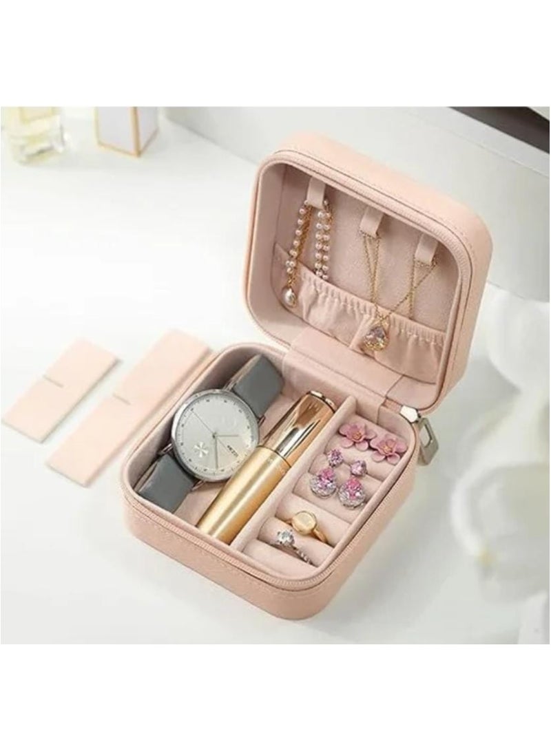 Pink Hanging Jewelry Organizer – Multi-Pocket Accessories Storage - Image 1