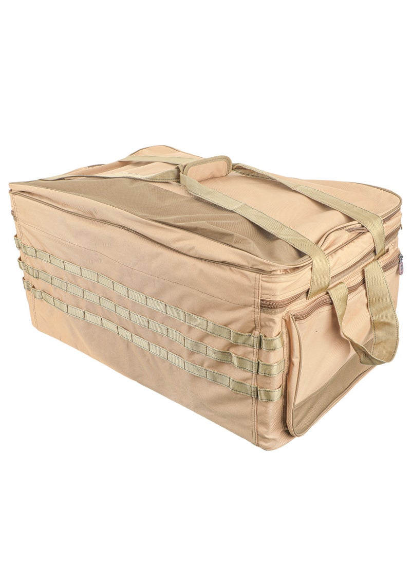 الغافة حقيبة ادوات التخييم، منظم ادوات الطبخ اثناء التخييم والسفر، شنطة سفر مع جيوب شبكية، شنطة محمولة لادوات الطبخ والشواء والمطبخ،40*50*77 سم، قماش اكسفورد، بطانة بي في سي،لون كاكي ، من الغافة - Image 5