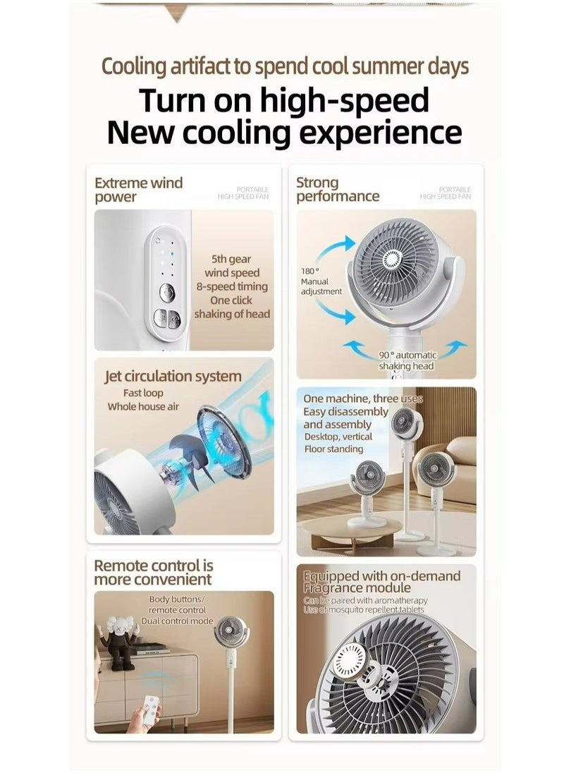 RAQTA - Smart Chargeable Type-C Air Cooling Fan – Portable Ventilation & Air Circulation Fan with Remote Control - Image 1