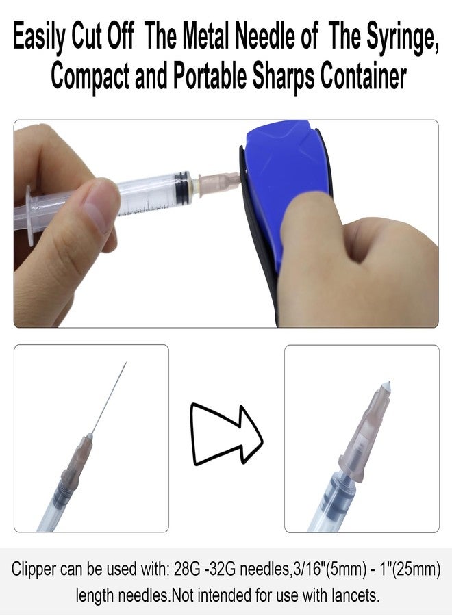 sijidou Needle-Clipping Needle Clipper for Syringe, Sharps Disposal Container Fit Home and Travel, Compatible with Sharps Metal Needle(Blue) - Image 3