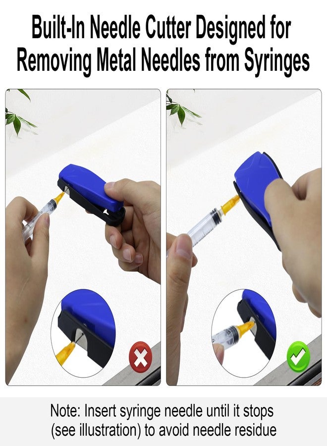 sijidou Needle-Clipping Needle Clipper for Syringe, Sharps Disposal Container Fit Home and Travel, Compatible with Sharps Metal Needle(Blue) - Image 2