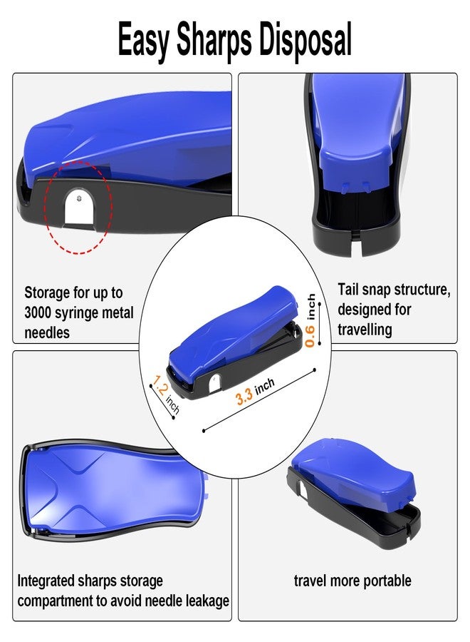 sijidou Needle-Clipping Needle Clipper for Syringe, Sharps Disposal Container Fit Home and Travel, Compatible with Sharps Metal Needle(Blue) - Image 4