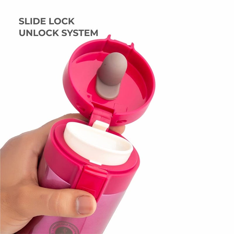 DUBBLIN Frappe Stainless Steel Tea Coffee Mug Double Wall Vacuum Insulated Travel Mug with Leak Proof Lid Wide Mouth Tumbler Thermos Flask Keeps Hot 6 Hrs Cold 12 Hrs 300ML Pink - Image 5