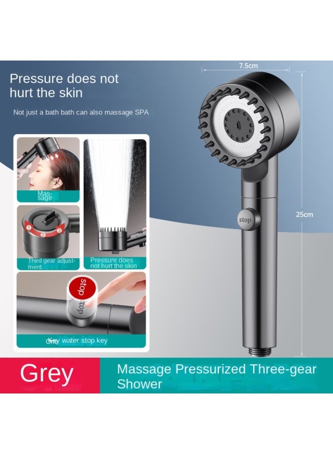 Direct Bathroom Shower Spray Massage Large Rainfall Handheld Shower Head With Three-speed Adjustment - Image 1
