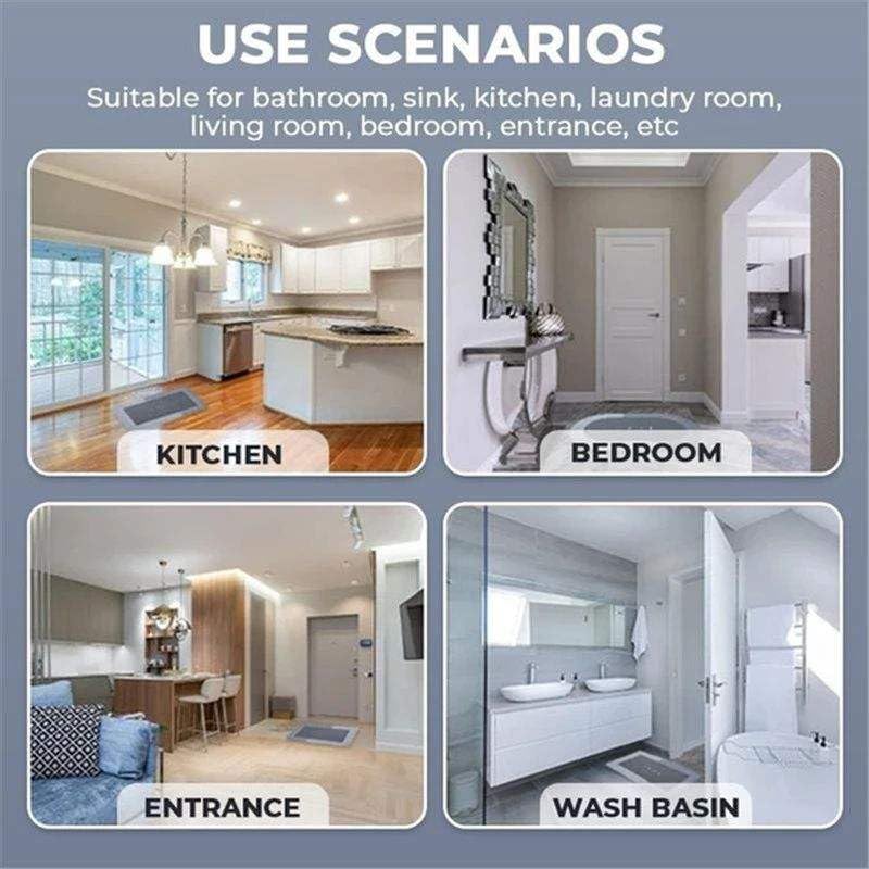 Outlay Home 2 Pcs Kitchen Mats - Waterproof Memory Foam Standing Desk Floor Mat Non Slip Rugs, Comfort Runner Rug Floor Carpets for Kitchen Home Office, Sink & Laundry(120 * 40 cm, 40 * 60 cm) (Good Day) - Image 4