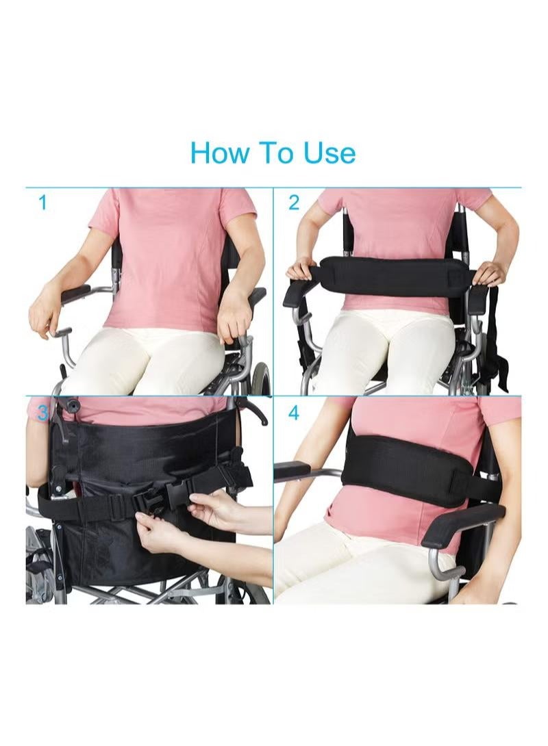 XiuWoo Wheelchair Seat Belt Adjustable Medical Wheelchair Safety Harness for Patient Caring, Cushion Harness Straps with Easy Release Buckle - Image 5