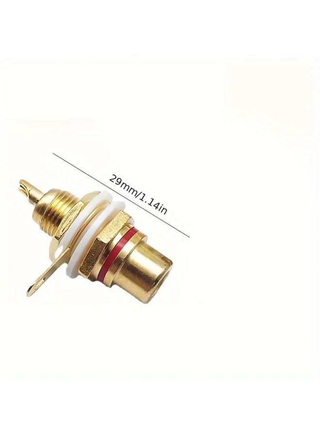 1pc Gold Plated Zinc Alloy RCA Female AV Socket Audio Amplifier Connector - Image 2
