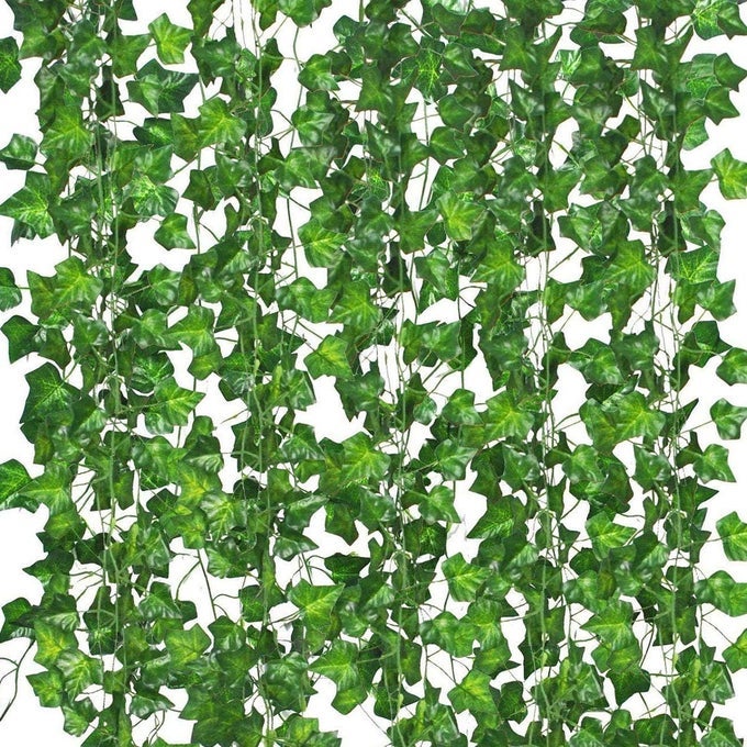 168 FT Artificial Ivy 24 Pack Ivy Vine Garland Ivy Leaves Greenery Garlands Clip Hanging Fake Leaf Plants Faux Green Flowers Decor Home Kitchen Garden Office Wedding Wall