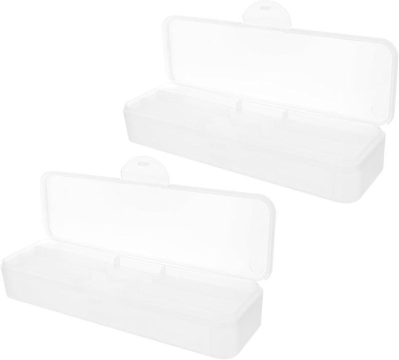 2pcs Nail Art Tool Boxes Double-layer Grinding Tool Cases White Manicure Storage Cases for Salon Organization and Professional Nail Kit - Image 1