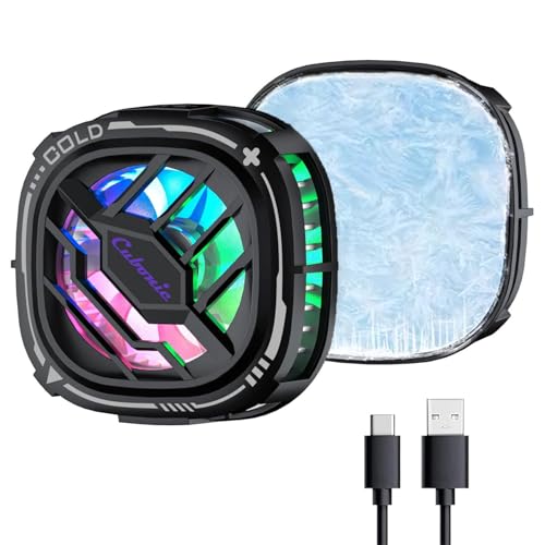 Cubonic X76 Magnetic/Clip Attachment 3 Gear Mobile Cooler, RGB, Quiet Operations Cooling Fan, Semiconductor Technology Mobile Radiator with Larger Cooling Area (Black) - Image 1