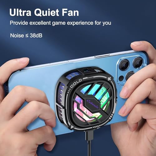 Cubonic X76 Magnetic/Clip Attachment 3 Gear Mobile Cooler, RGB, Quiet Operations Cooling Fan, Semiconductor Technology Mobile Radiator with Larger Cooling Area (Black) - Image 3