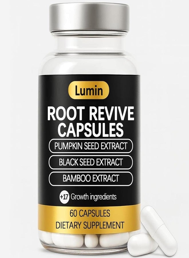 Lumin Root Revive Capsules – Hair Support Supplement for Thinning Hair, Healthy Scalp & Thickness – With Biotin, Black Seed, Bamboo, Saw Palmetto & 17 Nutrient-Rich Ingredients (1) - Image 1