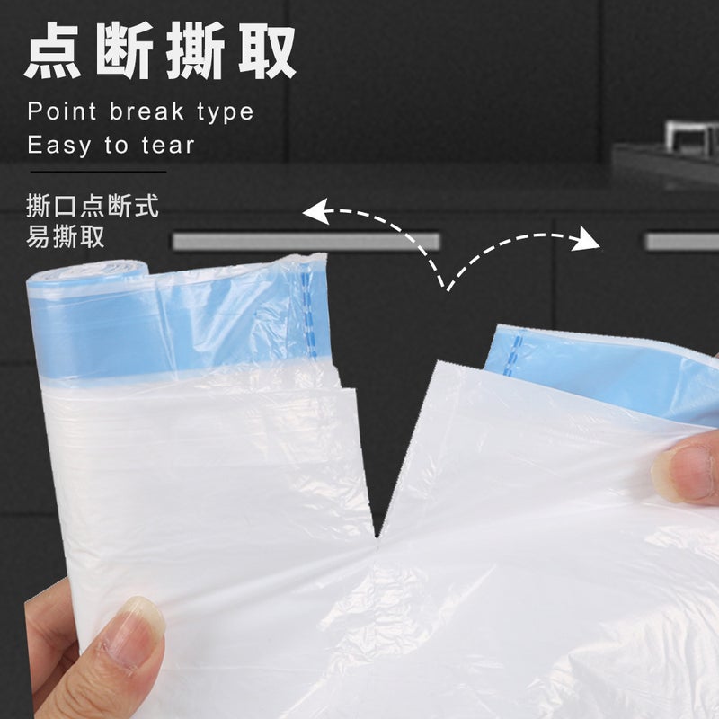 5 Rolls Garbage Bag Rope Bag Automatic Closing Drawstring Disposable Garbage Bag Hair - Image 4