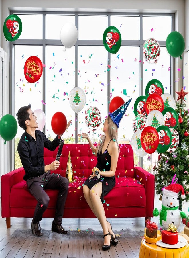 Inspireyee 100PCS Christmas Balloons for Party Decorations Xmas Balloons Garland Arch Kit with Red Green Balloon Christmas Tree Santa Claus Latex Balloon for Christmas Party Decor Xmas Birthday party Decorations - Image 5