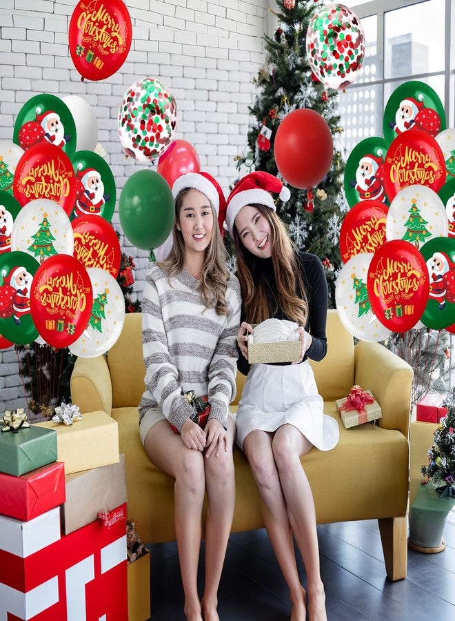 Inspireyee 100PCS Christmas Balloons for Party Decorations Xmas Balloons Garland Arch Kit with Red Green Balloon Christmas Tree Santa Claus Latex Balloon for Christmas Party Decor Xmas Birthday party Decorations - Image 3