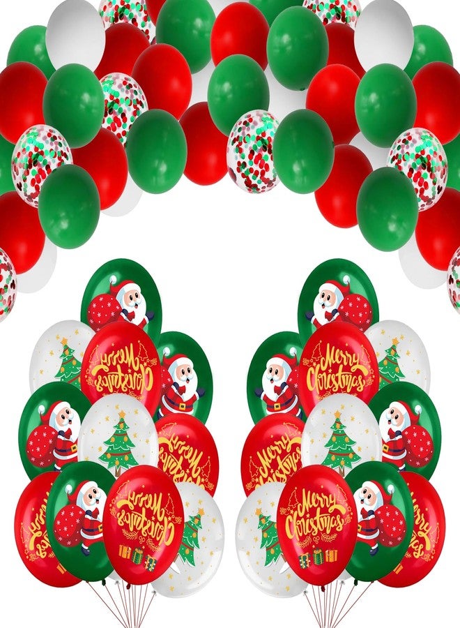 Inspireyee 100PCS Christmas Balloons for Party Decorations Xmas Balloons Garland Arch Kit with Red Green Balloon Christmas Tree Santa Claus Latex Balloon for Christmas Party Decor Xmas Birthday party Decorations - Image 1