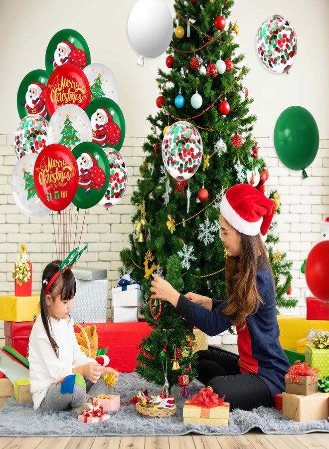 Inspireyee 100PCS Christmas Balloons for Party Decorations Xmas Balloons Garland Arch Kit with Red Green Balloon Christmas Tree Santa Claus Latex Balloon for Christmas Party Decor Xmas Birthday party Decorations - Image 4