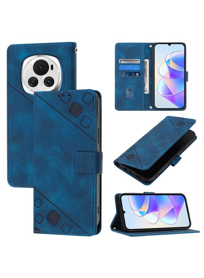 Green Tiger Case For Honor Magic6 5G Global Skin-feel Embossed Leather Phone Case - Image 1