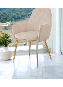 Wooden Twist Wooden Twist Velour Modern Cafe Dining Chair Metal Legs  - Image 1