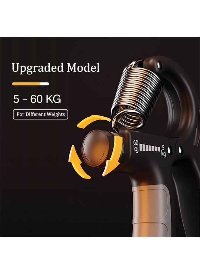 Generic - Hand Grip Strengthener, Adjustable Resistance 5-60 kg, Grip Strength Trainer for Muscle Building and Injury Recovery in Athletes, Countable up to four digits, Adjustable to zero, Black - Image 1