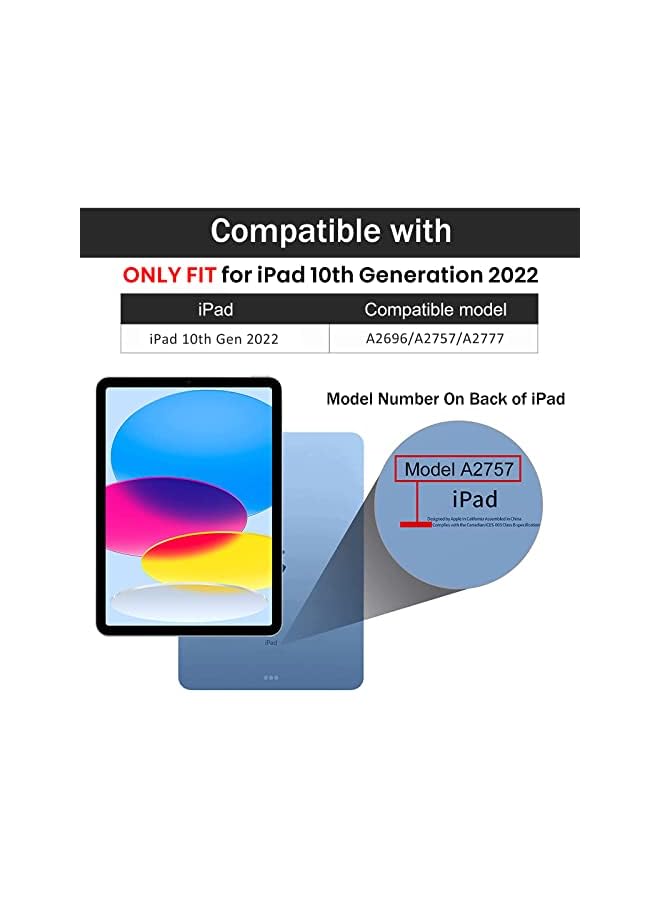 PROMASS Case Compatible With Ipad 10 Generation 10.9 Inch 2022 With Pen Holder, Thin Tablet Protective Case With Soft Tpu Back, Smart Case Cover Auto Sleep/Wake For Ipad 10 - White - Image 3