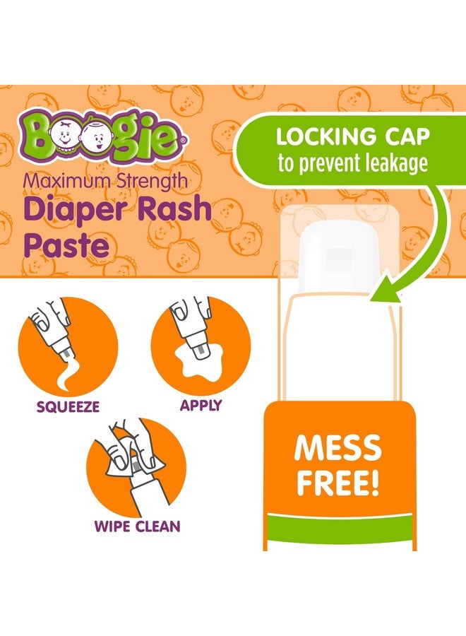 Boogie Diaper Rash Paste, Maximum Strength 40% Zinc Oxide, Mess-Free Applicator, Soothes Baby Bum, Diaper Bag Essential, 4oz - Image 3