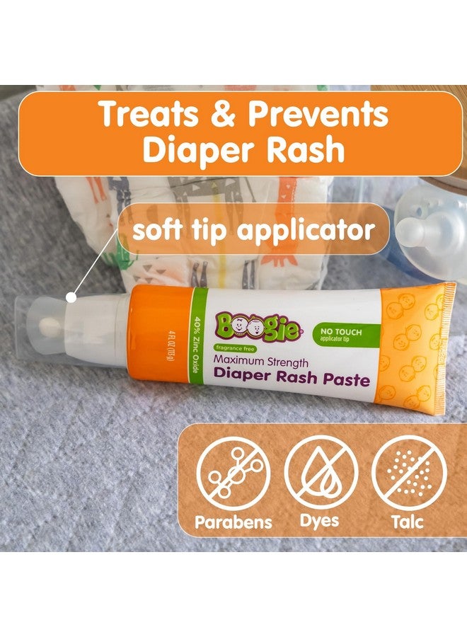 Boogie Diaper Rash Paste, Maximum Strength 40% Zinc Oxide, Mess-Free Applicator, Soothes Baby Bum, Diaper Bag Essential, 4oz - Image 4