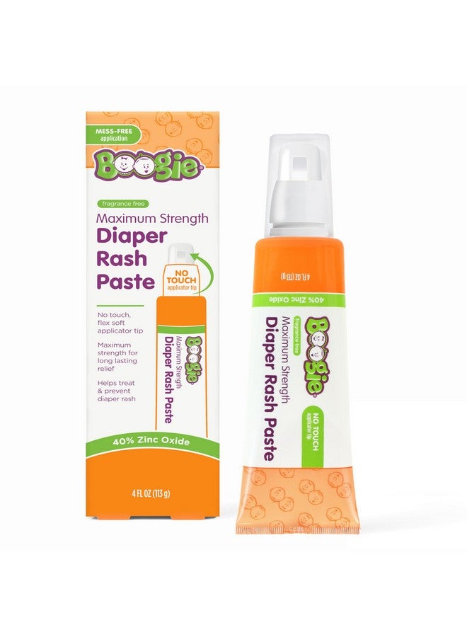Boogie Diaper Rash Paste, Maximum Strength 40% Zinc Oxide, Mess-Free Applicator, Soothes Baby Bum, Diaper Bag Essential, 4oz - Image 1