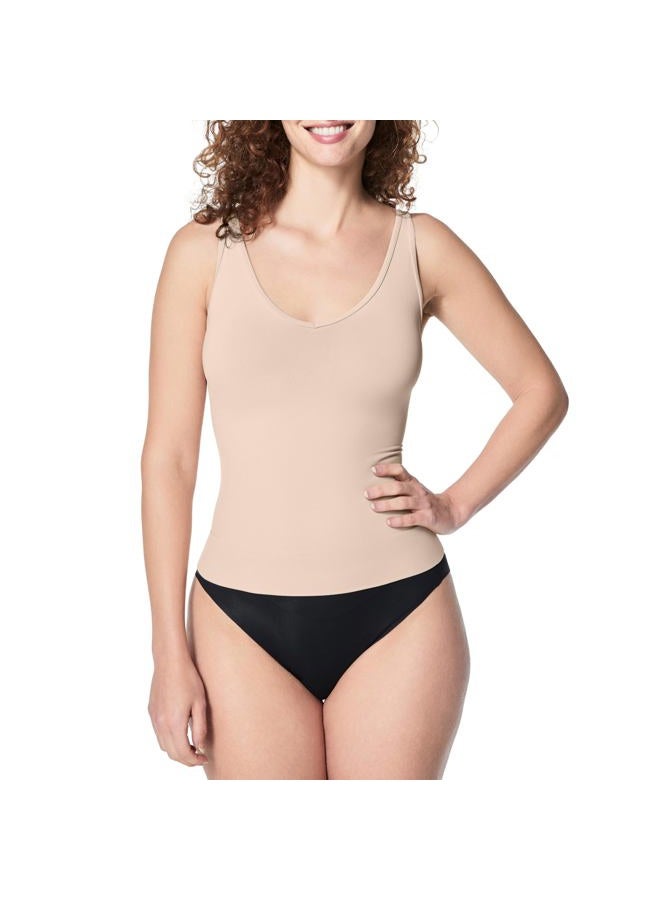 SPANXsculpt Seamless Power Tank - Tank Top Shapewear for Women - V Neck - Soft, Seamless Tank Top, Soft Nude, L - Image 1