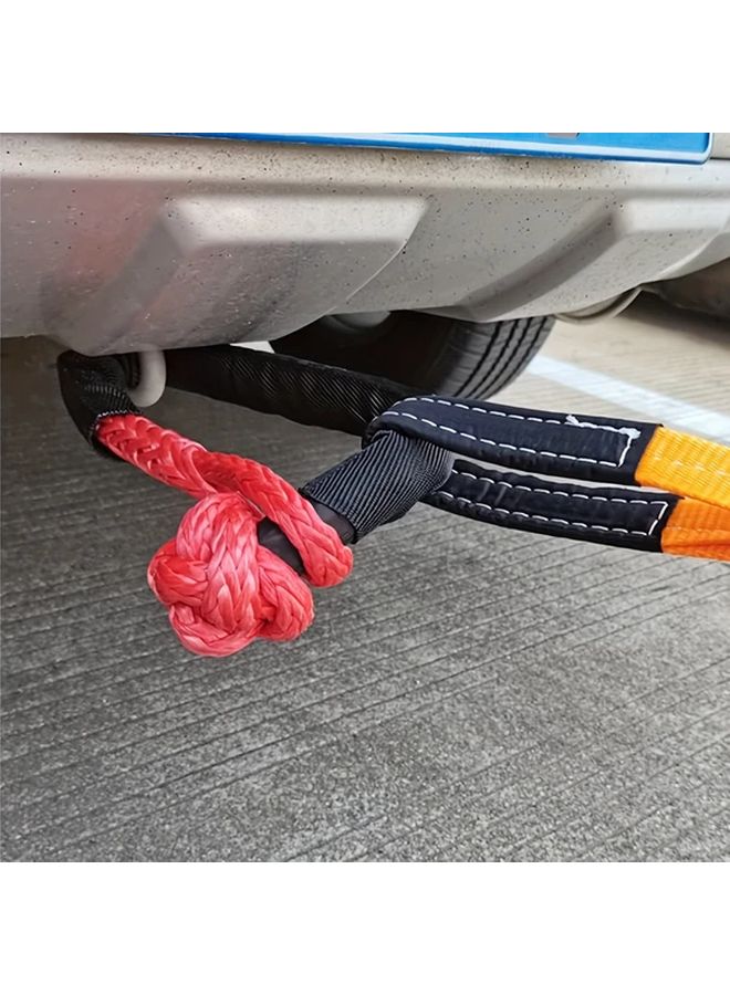 Gray Soft Hook 1/2 X 24 Inch Recovery Tow Rope with Extra Sleeve for SUV ATV Off-Road - Image 4