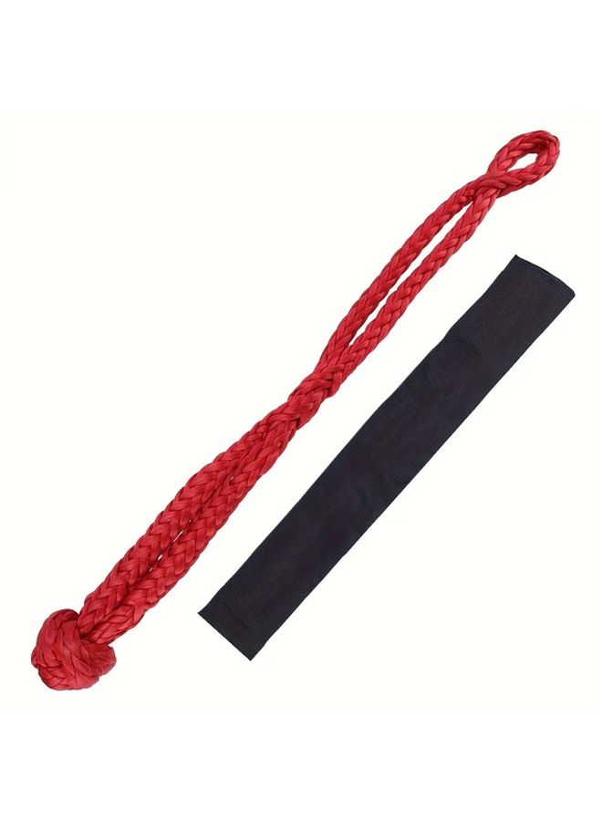 Gray Soft Hook 1/2 X 24 Inch Recovery Tow Rope with Extra Sleeve for SUV ATV Off-Road - Image 5