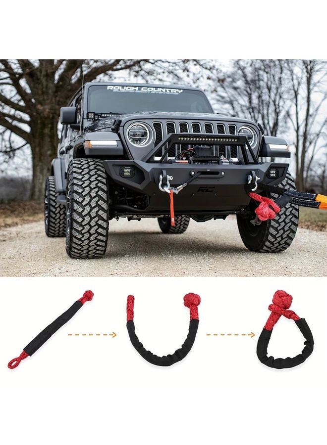 Gray Soft Hook 1/2 X 24 Inch Recovery Tow Rope with Extra Sleeve for SUV ATV Off-Road - Image 3